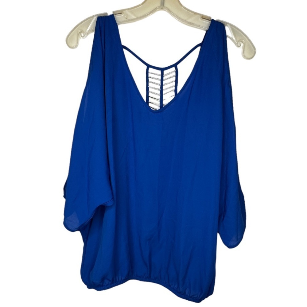 XOXO Blue Cold Shoulder Top